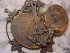 These Oxidized Brass Findings Are Glued Together To Make The Victorian Cameo Pendant Picture Far Right