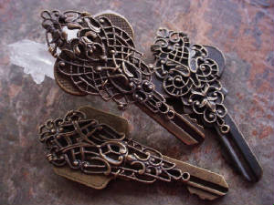 Vintage Keys Wrapped With Our Old French Lace Filigrees